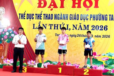 RỰC RỠ SẮC VÀNG: TRƯỜNG THCS ĐỒNG GIAO CHIẾN THẮNG TUYỆT ĐỐI TẠI ĐẠI HỘI TDTT NGÀNH GIÁO DỤC PHƯỜNG LẦN THỨ I